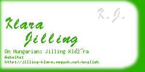 klara jilling business card